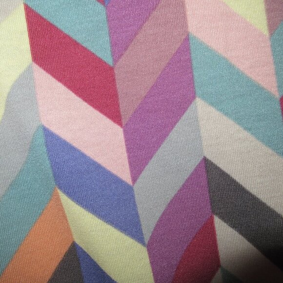 LuLa Roe Long Sleeve Multi Color Chevron Shirt Dress Large UEC - Picture 3 of 4